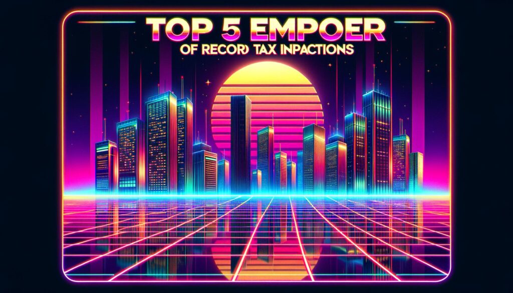 Retro illustration of a cyberpunk cityscape with bold text overlay.