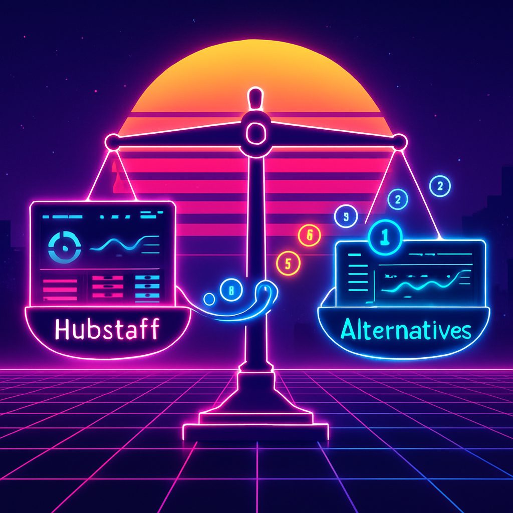 Time tracking dashboards weighed on a scale as Hubstaff alternatives