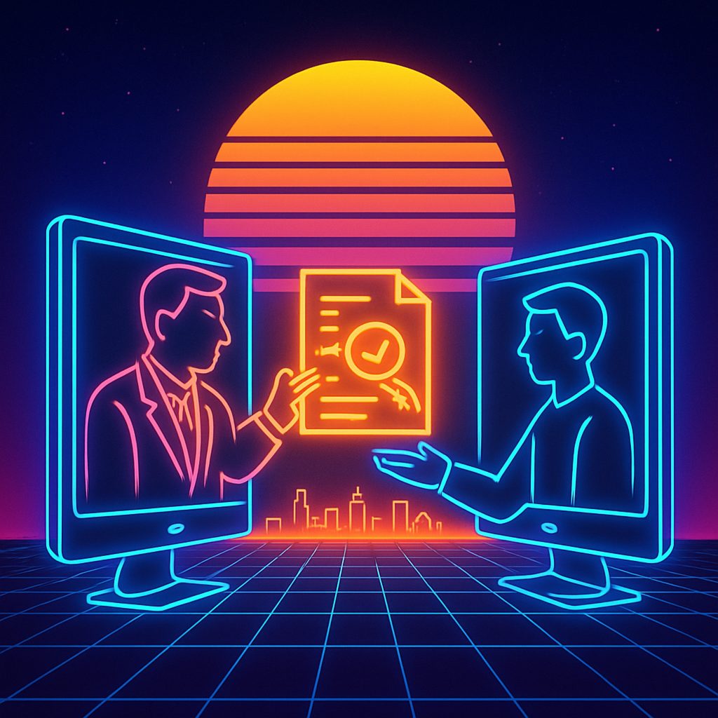 Manager giving a remote employee monitoring software policy to a worker on a video call