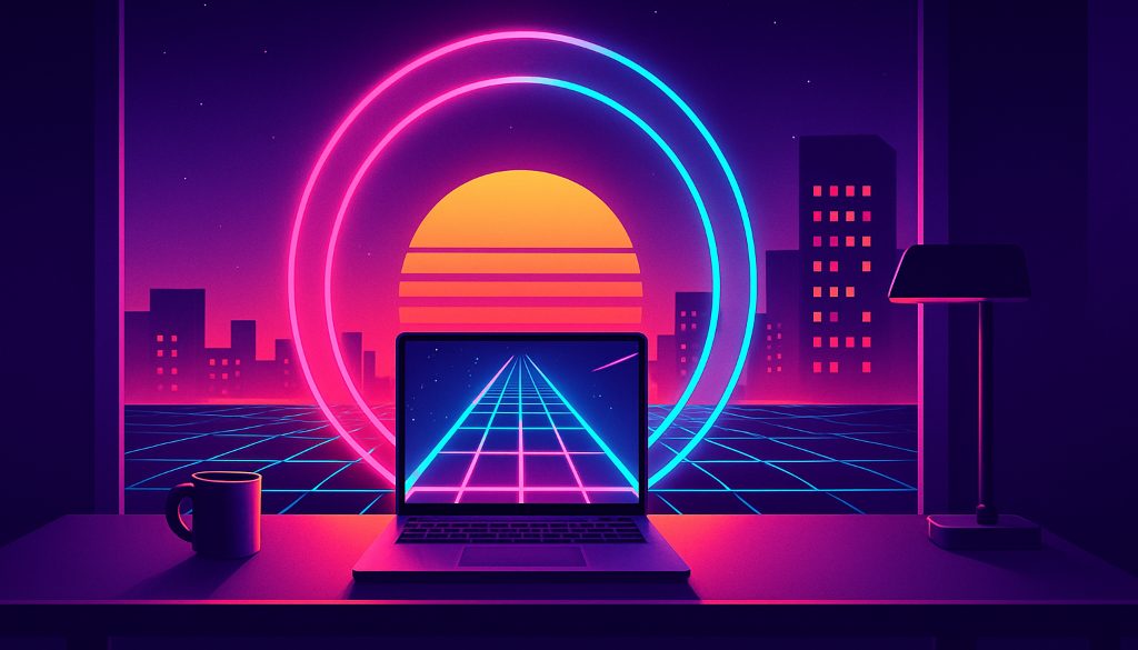 A laptop at a home desk opening a VPN for remote employees into the company network